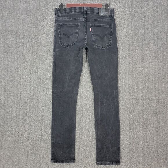 Levis 510 Jeans Boys 16 Regular 28x29* Black Skinny Elastic Adjustable Waist - Picture 8 of 13